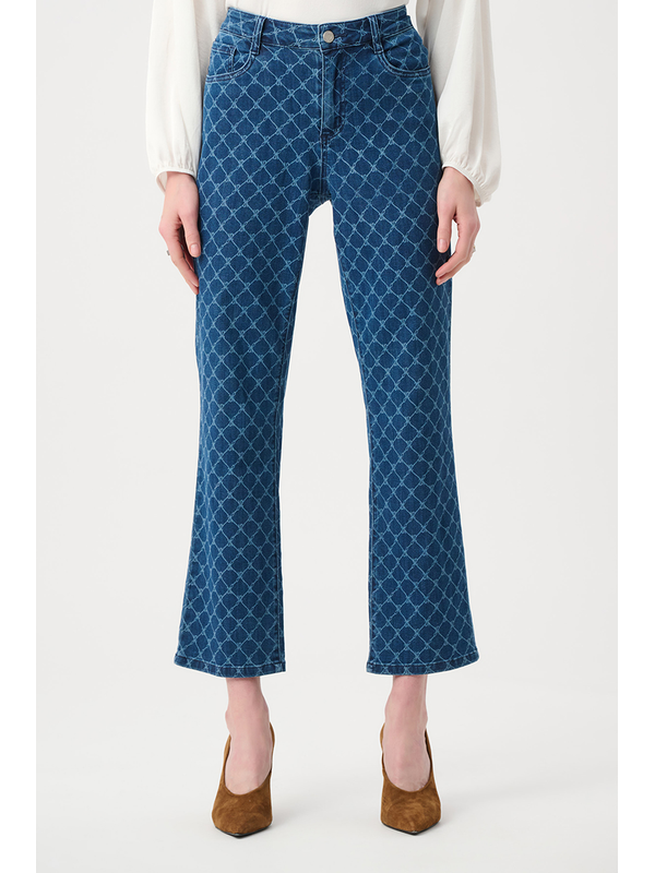 Joseph Ribkoff Featherweave Denim Strip-Dye Print Straight Classic Jean