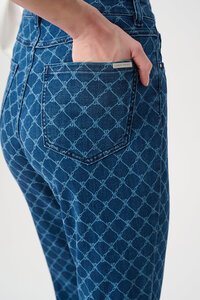 Joseph Ribkoff Featherweave Denim Strip-Dye Print Straight Classic Jean