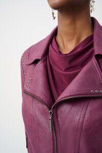 Joseph Ribkoff Foiled Faux Suede Fitted Jacket