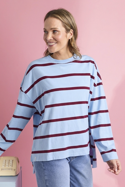 Elm Callie Stripe L/S Tee-shop-by-label-Hello Cyril.