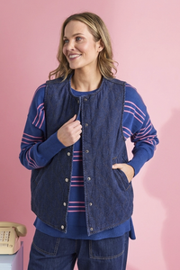 Elm Polly Quilted Denim Vest 