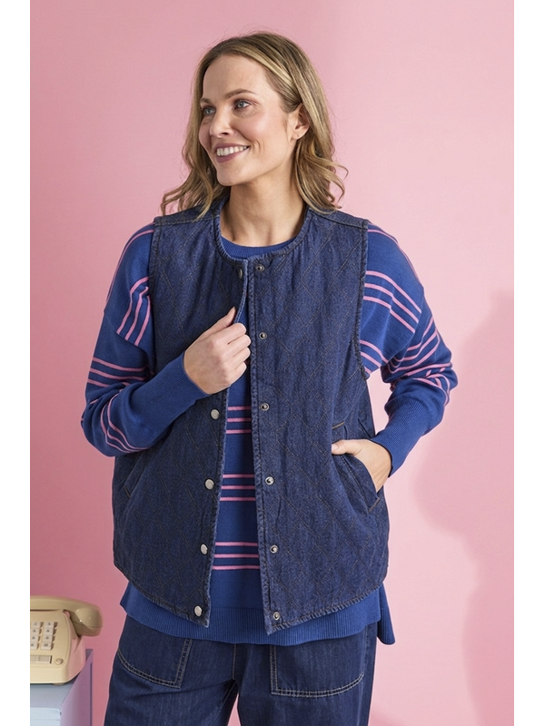 Elm Polly Quilted Denim Vest 