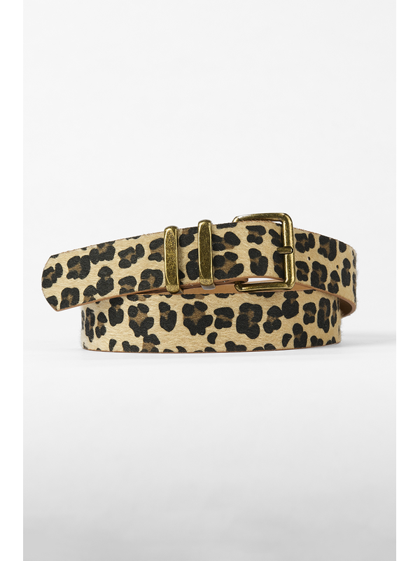 Stella + Gemma Leopard Antique Buckle Belt