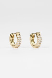 Stella + Gemma Huggie With Clear Crystals  