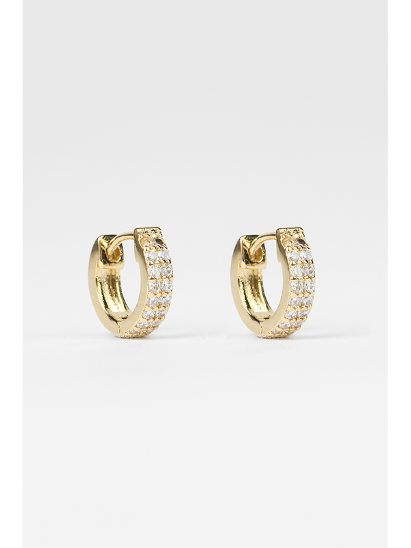 Stella + Gemma Huggie With Clear Crystals  