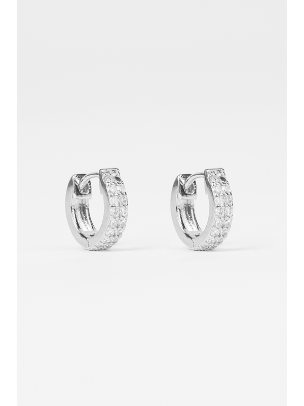 Stella + Gemma Huggie With Clear Crystals  