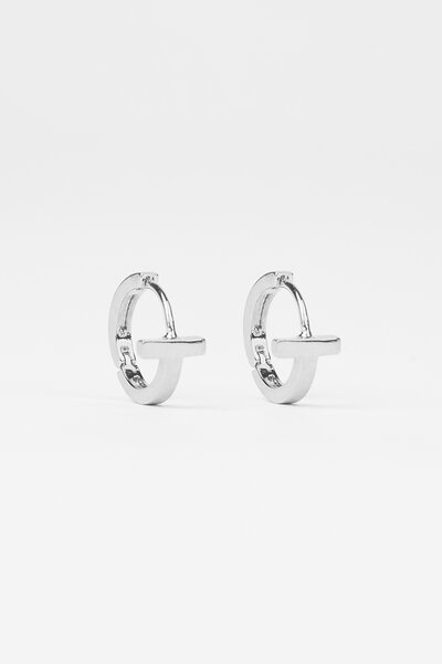 Stella + Gemma Silver Huggie T-bar-accessories-Hello Cyril.
