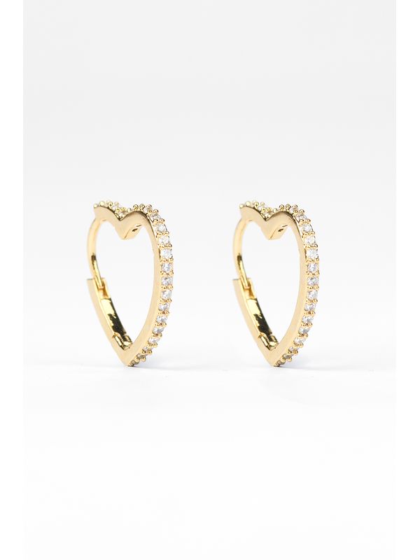Stella + Gemma Heart Crystal Earrings 