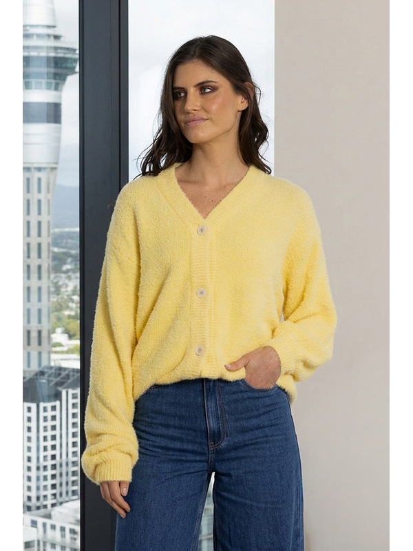 Augustine Cardigan Fluffy Yellow