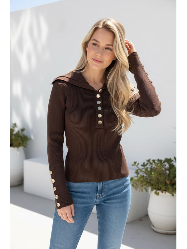 Miracle Rib Collared Polo Knit 