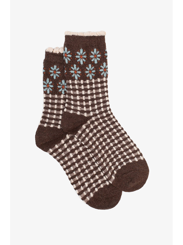 Antler Woodland Check Sock
