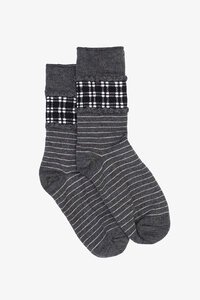 Antler Slate Stripe & Check Sock