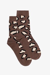 Antler Mocha Leopard Sock