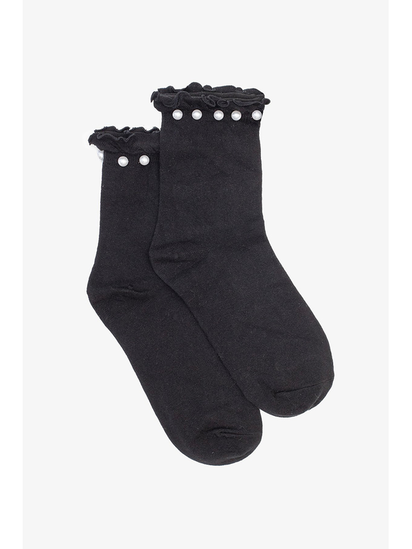 Antler Black Pearl Top Sock
