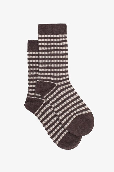 Antler Cocoa Gingham Sock-hc-new-Hello Cyril.
