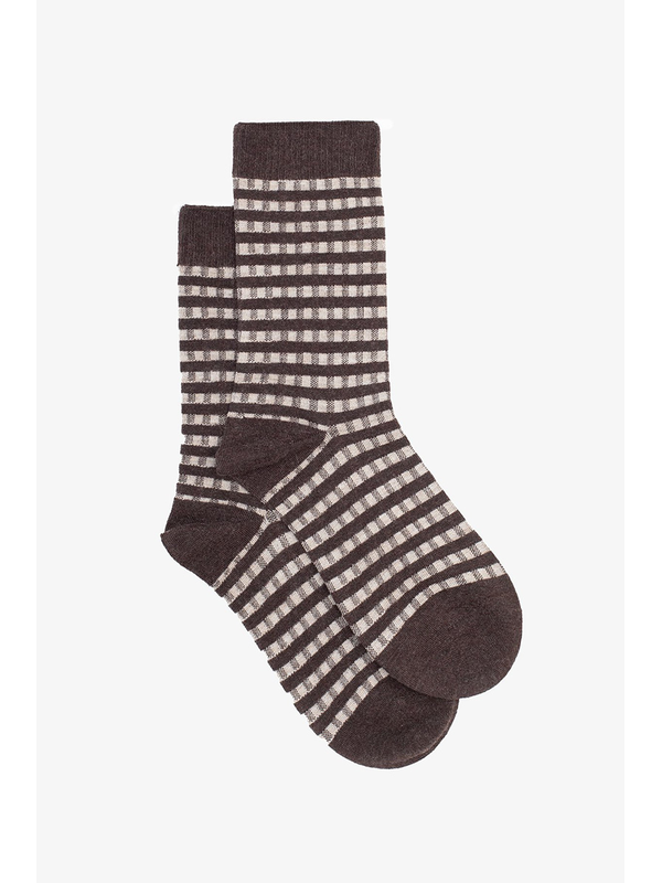 Antler Cocoa Gingham Sock