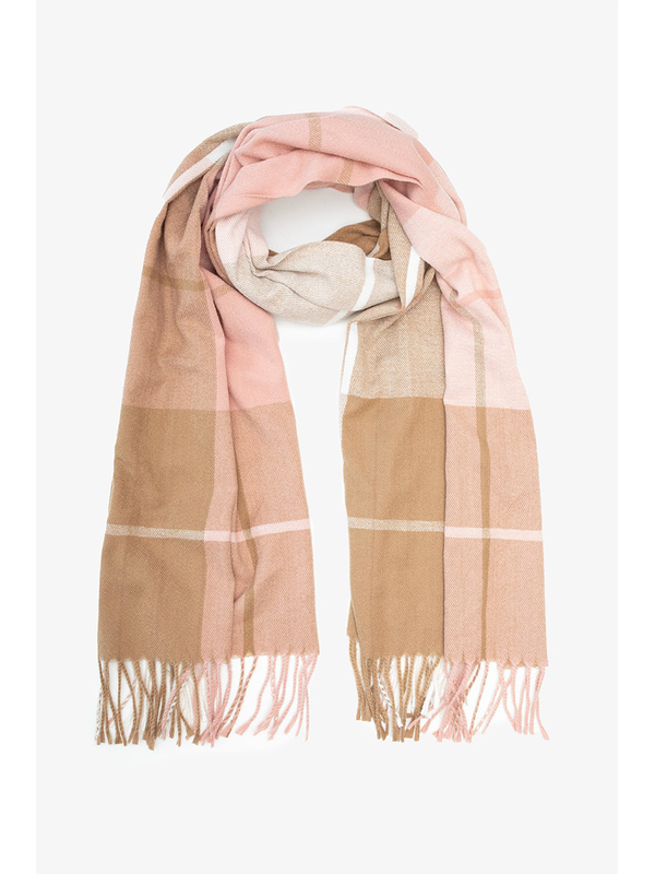 Antler Caramel Blush Check Scarf