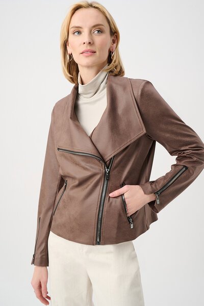 Joseph Ribkoff Faux Suede Fitted Jacket-8.5.26-Hello Cyril.