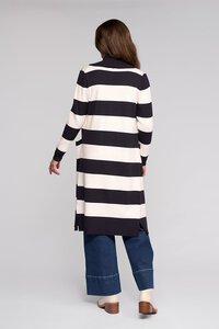 Vassalli Longline Stripe Cardi With Pockets