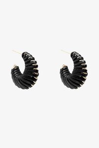 Antler Black Woven Hoop Earring
