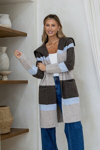 Miss Marlow Geneva Pocket Colour Block Coatigan 