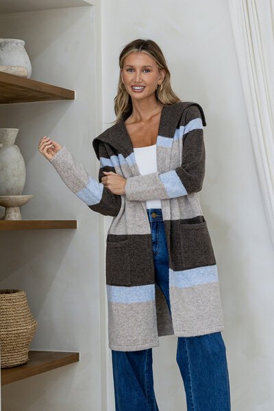 Miss Marlow Geneva Pocket Colour Block Coatigan -hc-new-Hello Cyril.