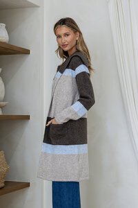 Miss Marlow Geneva Pocket Colour Block Coatigan 