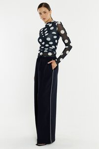 Sass Pammie Seamed Mesh Spot Top