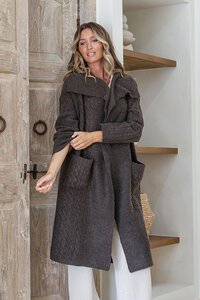 Miss Marlow Cabled Long Pocket Cardi
