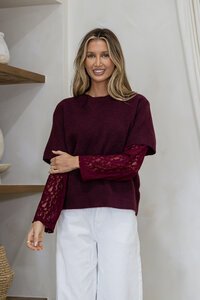 Miss Marlow Lace Sleeve Layer Knit