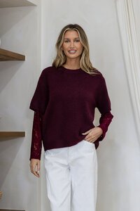 Miss Marlow Lace Sleeve Layer Knit