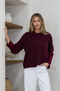 Miss Marlow Lace Sleeve Layer Knit