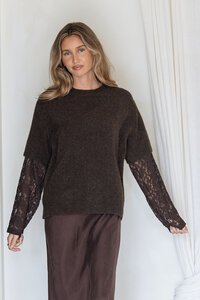 Miss Marlow Lace Sleeve Layer Knit