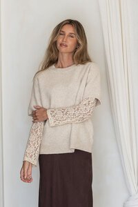 Miss Marlow Lace Sleeve Layer Knit