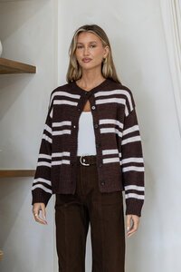 Miss Marlow Phoenix Button Stripe Cardi