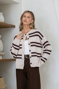 Miss Marlow Phoenix Button Stripe Cardi
