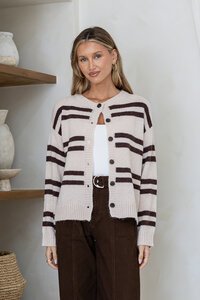 Miss Marlow Phoenix Button Stripe Cardi