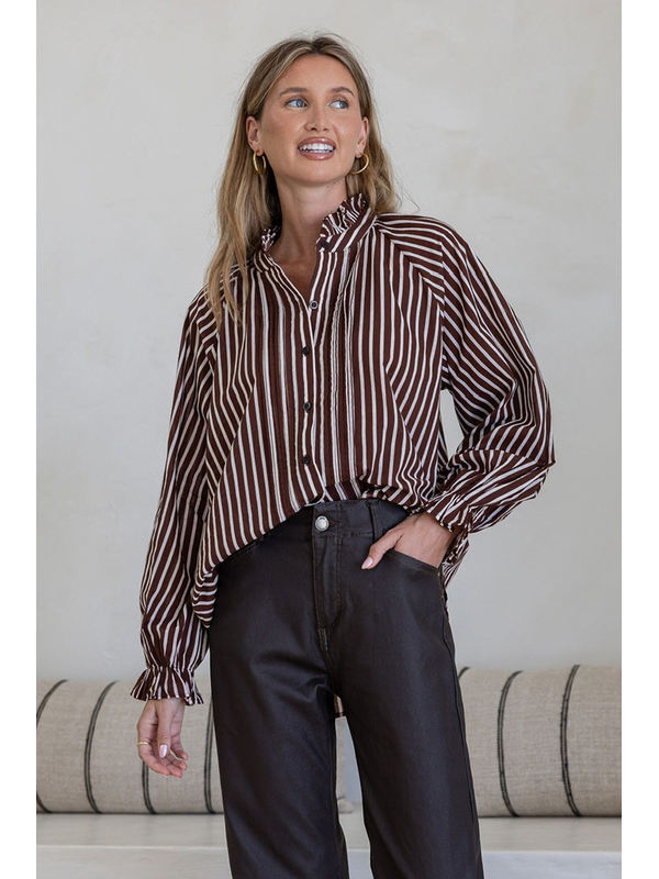 White Poetry Pleat Long Sleeve Sorrento Shirt 