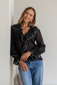 Joop & Gypsy Embroidered Ruffle Top