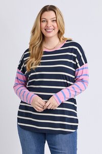 Elm Marta Stripe LS Stripe Tee