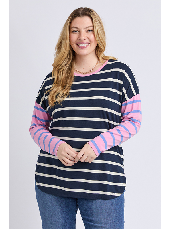 Elm Marta Stripe LS Stripe Tee