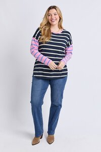 Elm Marta Stripe LS Stripe Tee