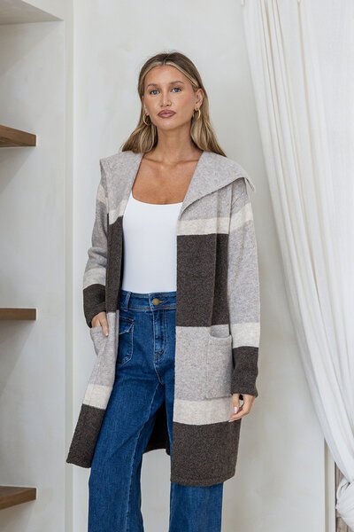 Miss Marlow Geneva Pocket Colour Block Coatigan -hc-new-Hello Cyril.