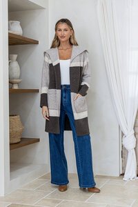 Miss Marlow Geneva Pocket Colour Block Coatigan