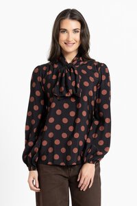 Leila + Luca Cocoa Dot Prowl Top