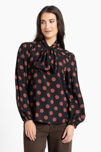 Leila + Luca Cocoa Dot Prowl Top