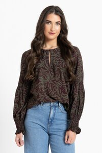Seeking Lola Olive Grove Vienna Blouse