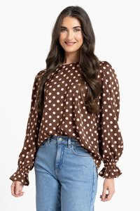 Seeking Lola Pink Polka Harper Top
