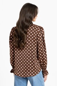 Seeking Lola Pink Polka Harper Top