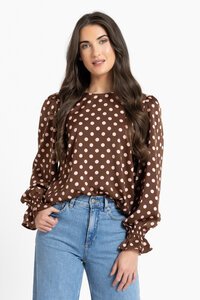 Seeking Lola Pink Polka Harper Top